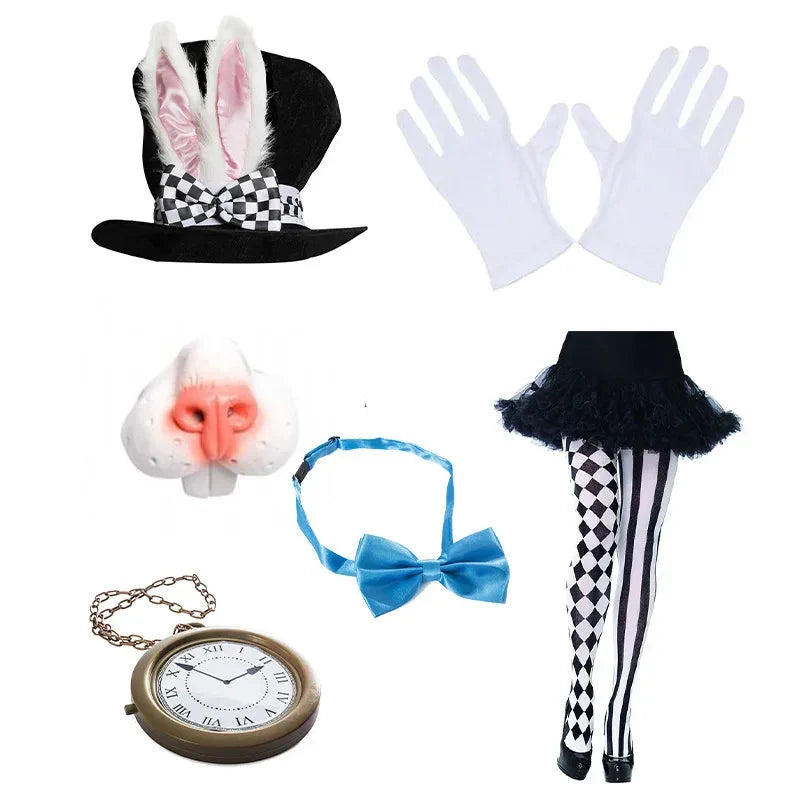 White Rabbit Hat Cosplay Set Easter Halloween