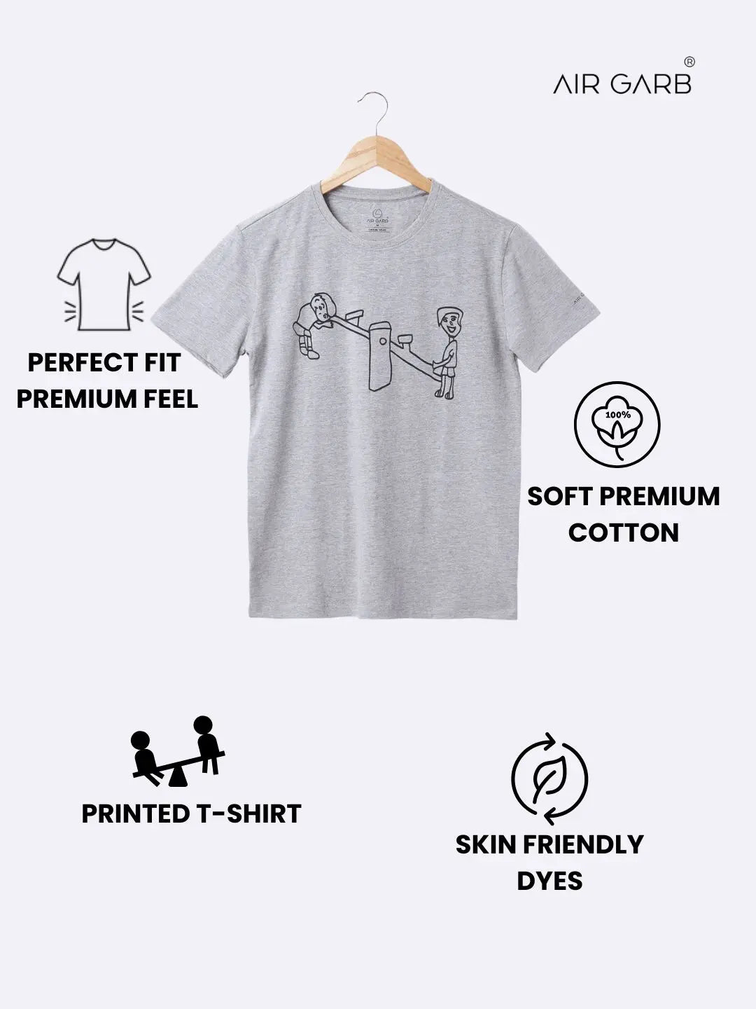 Cotton Printed T-shirt for Men and Women - See Saw