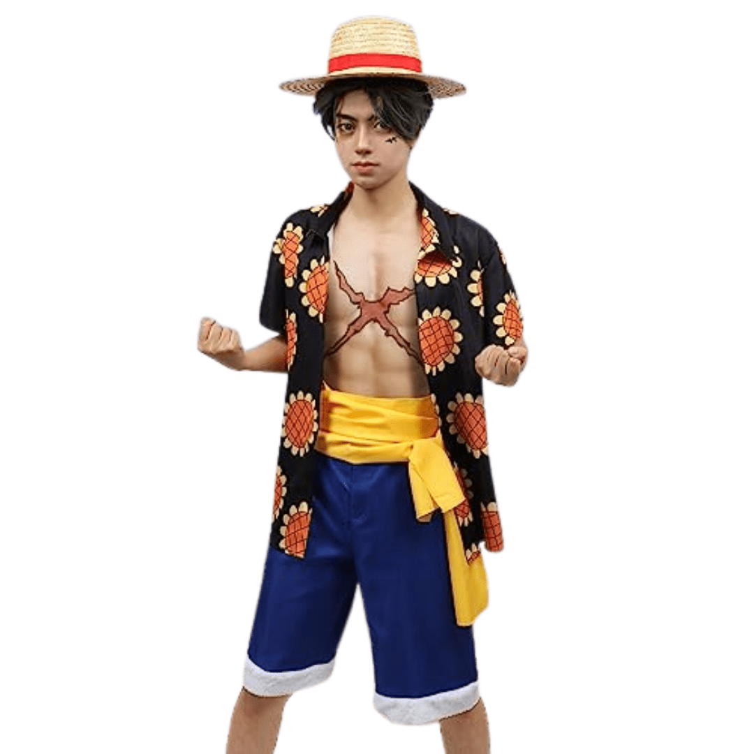 One Piece Luffy Sunflower Cosplay Costume Outfit